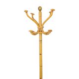 Rare grand porte-manteau sur pied en rotin et laiton style bohème 185 cm