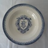 Assiette  terre de fer faience ancienne monogramme B