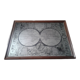 Vintage world map mirror frame