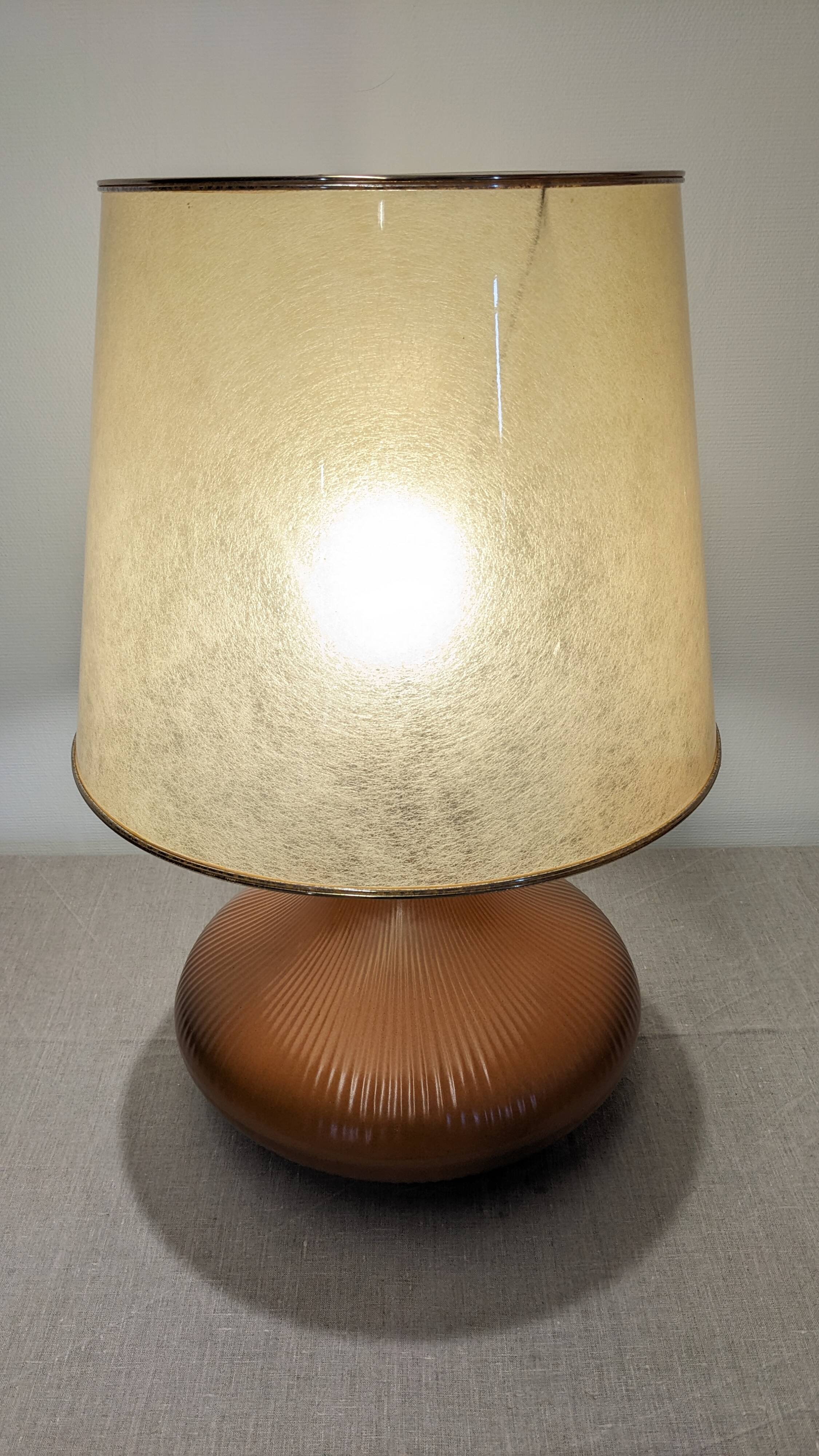 Lampe de salon XL en ceramique vernissée, France vers 1970