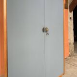 Armoire Parisienne Placard vestiaire atelier bois Mid-century vintage scand