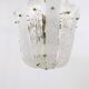 J.T. Kalmar Mid-Century Brass and Textured Glass Suspension Basket, Austria, 1950s