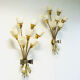 Vintage bouquet modern design brass wall lamp pair from the 1940s