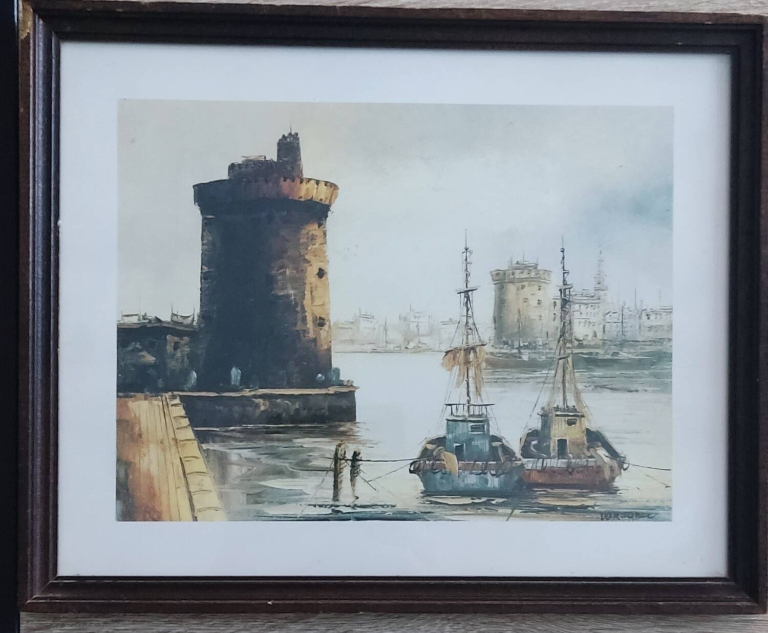 painting of the port of La Rochelle signed Wragner.