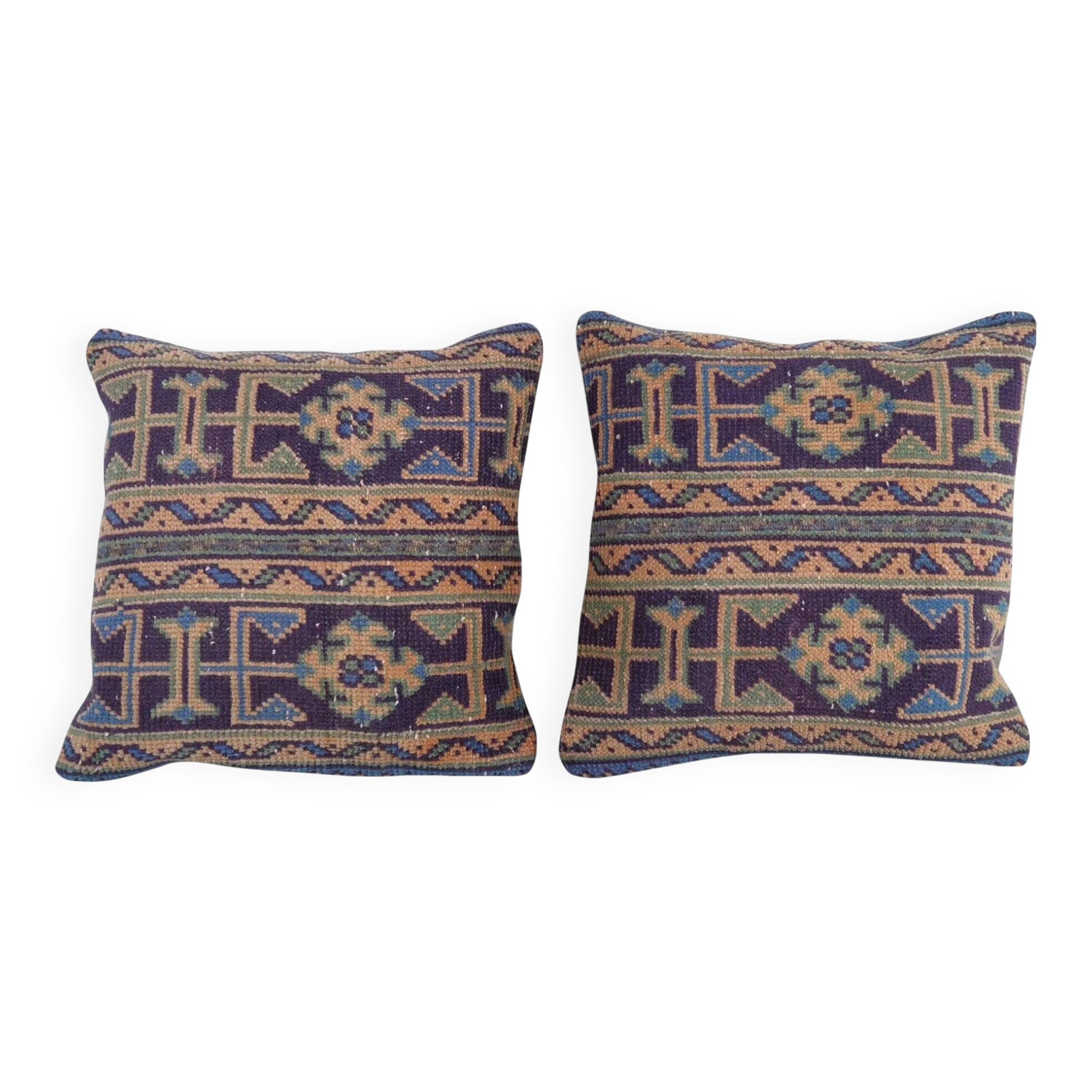 Set of 2 vintage Turkish cushion covers 51x51 cm