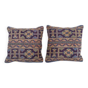 Set of 2 vintage Turkish cushion covers 51x51 cm