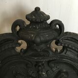 Cast iron fireplace cradle log holder