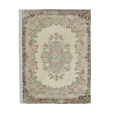 Hand-Knotted Antique Turkish Beige Rug 213 cm x 294 cm - 25059