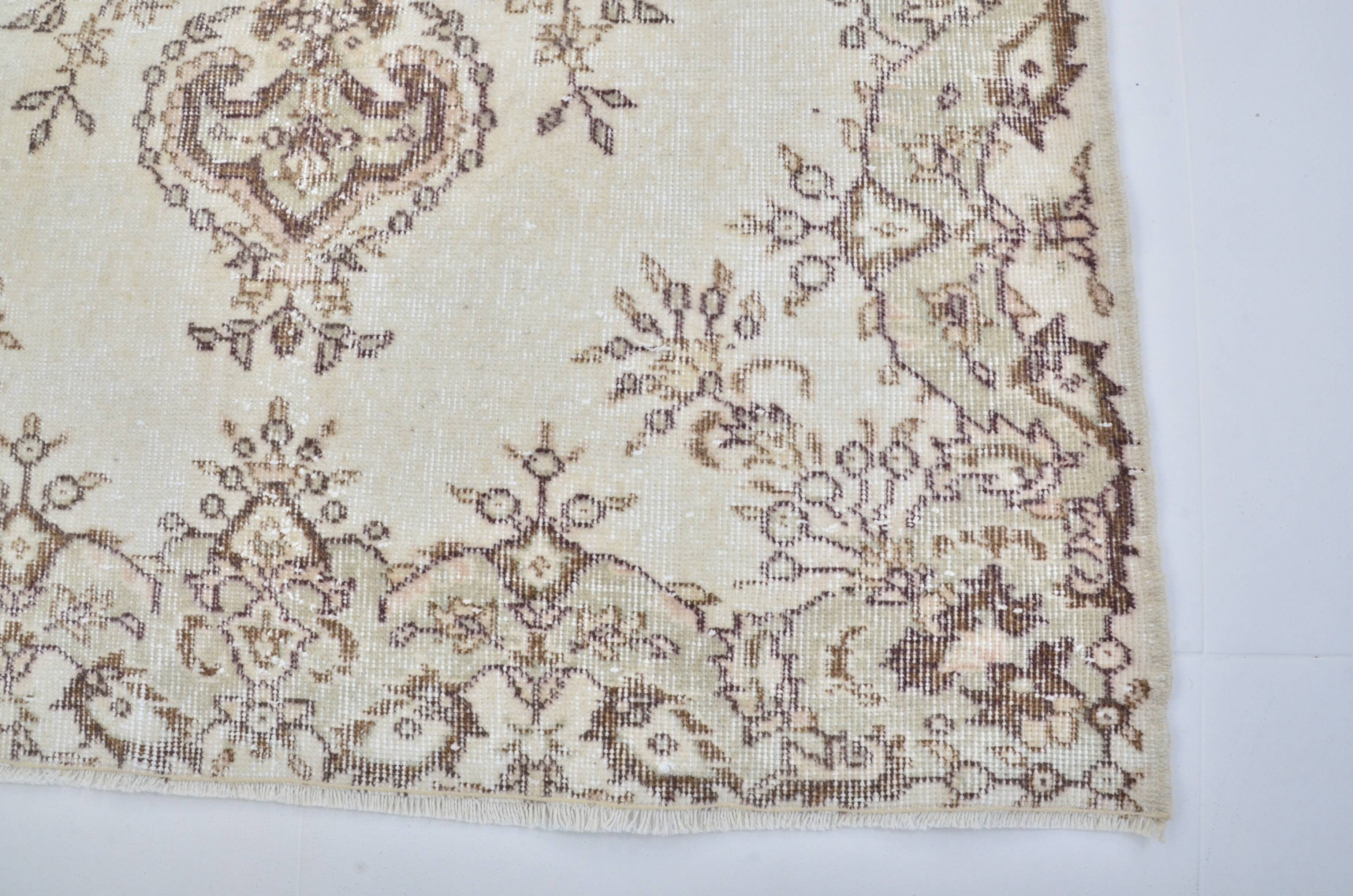 Beige And Brown Vintage Oushak Carpet sku 3578