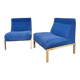 Paire de chauffeuses design tissu bleu