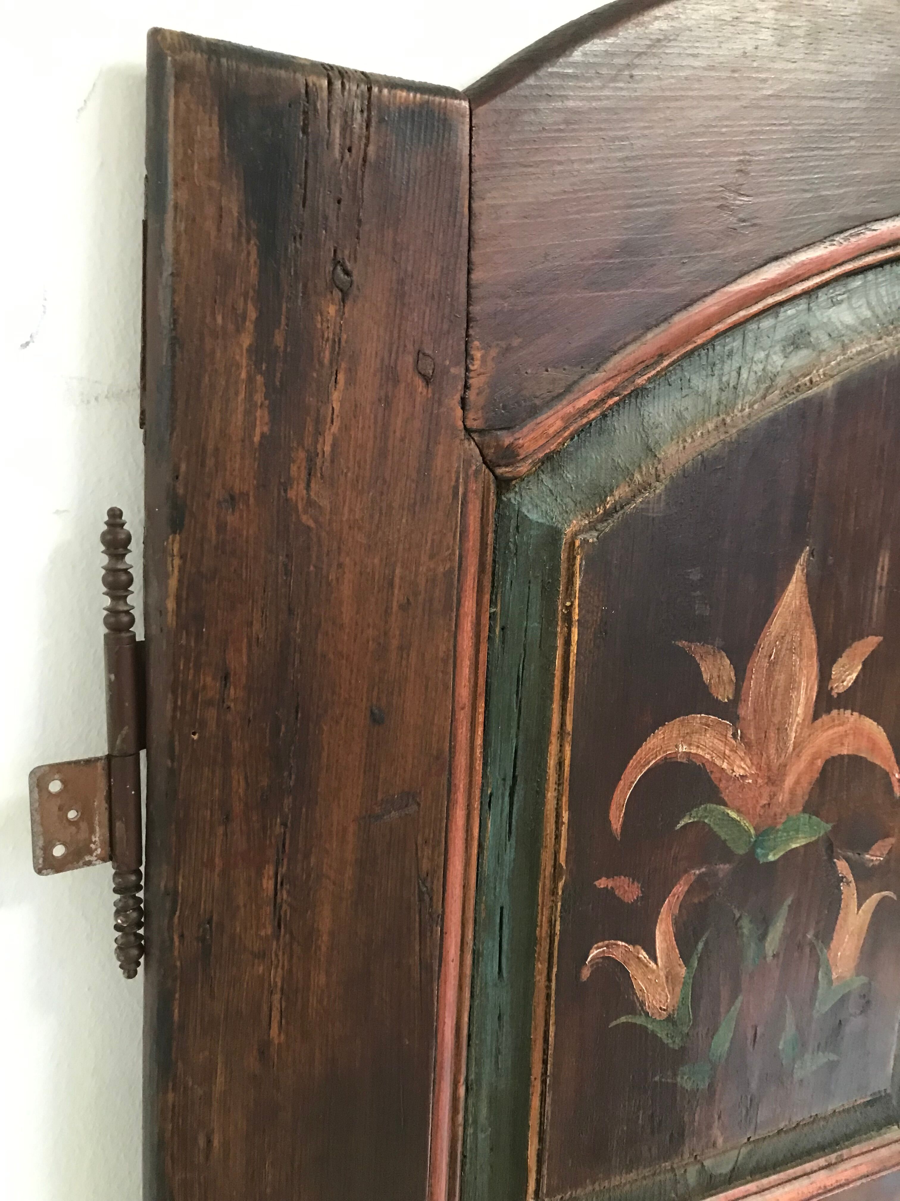 Old double door painted wood