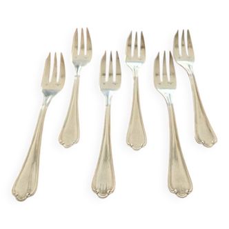 Ercuis - Set of 6 Sully model cake forks in silver metal