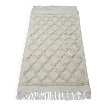 Tapis Berbère Tunisien Laine Écru – Tissé Main, Style Bohème & minimaliste