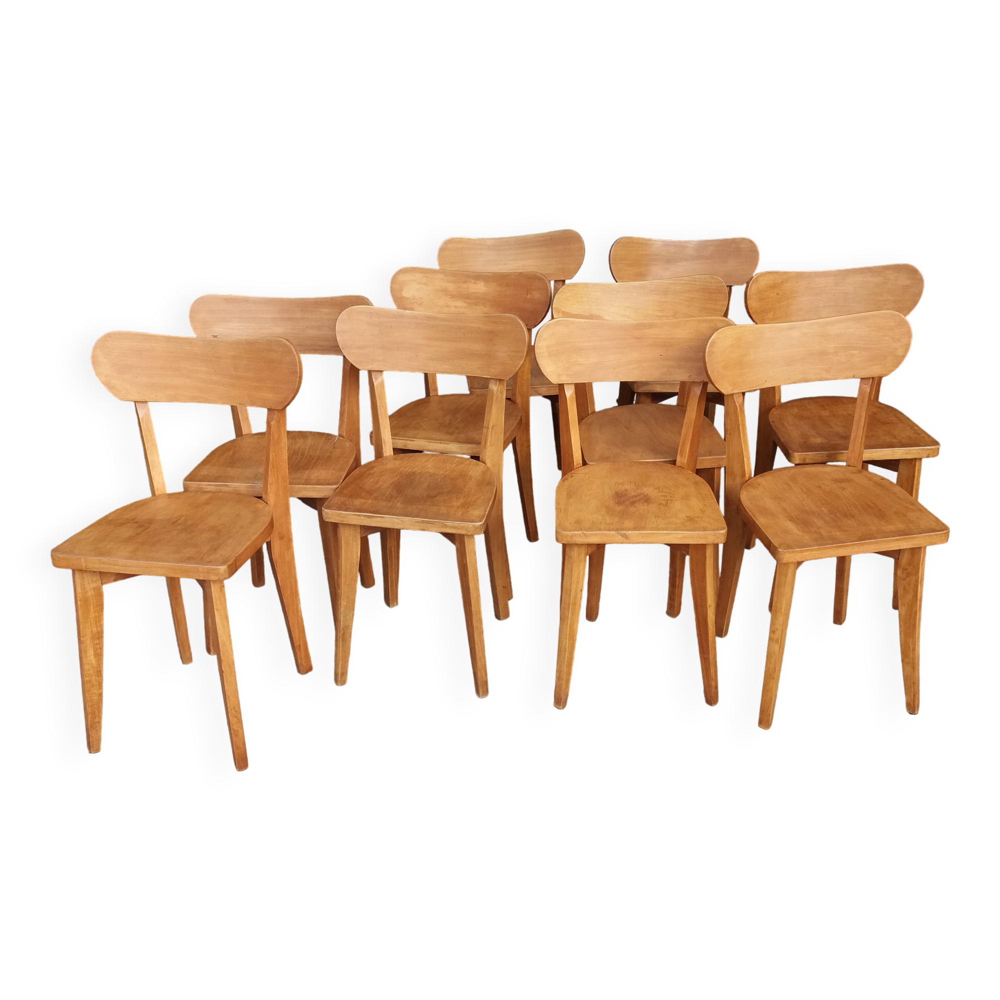 Set of 10 bistro chairs