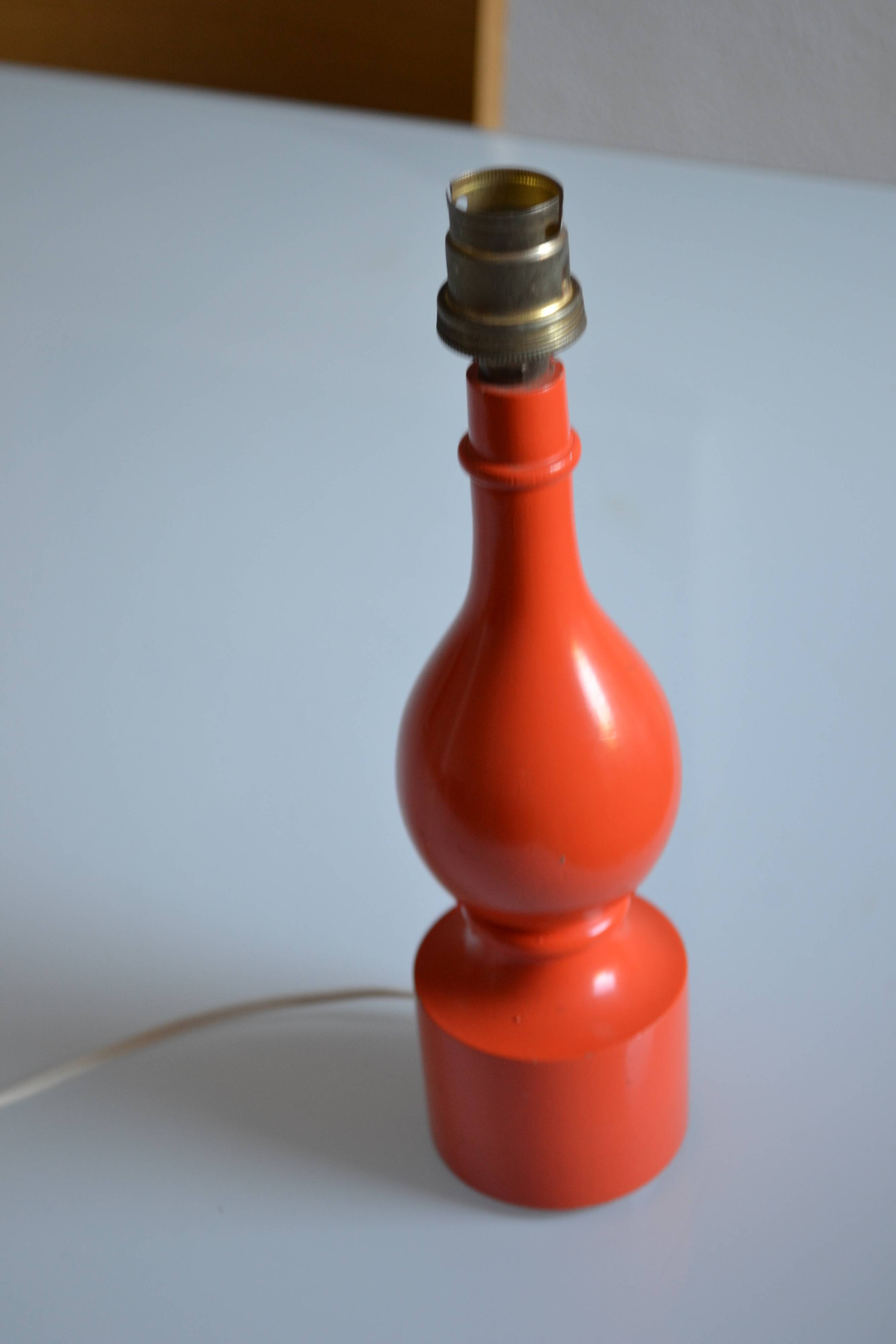 Orange lamp foot 70's philippe capelle