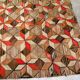 Handmade antique American Hooked geometric rug 4.8' x 7.7' (146cm x 234cm) 1900s - 1B654