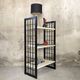 Vintage shelf in black and white wood
