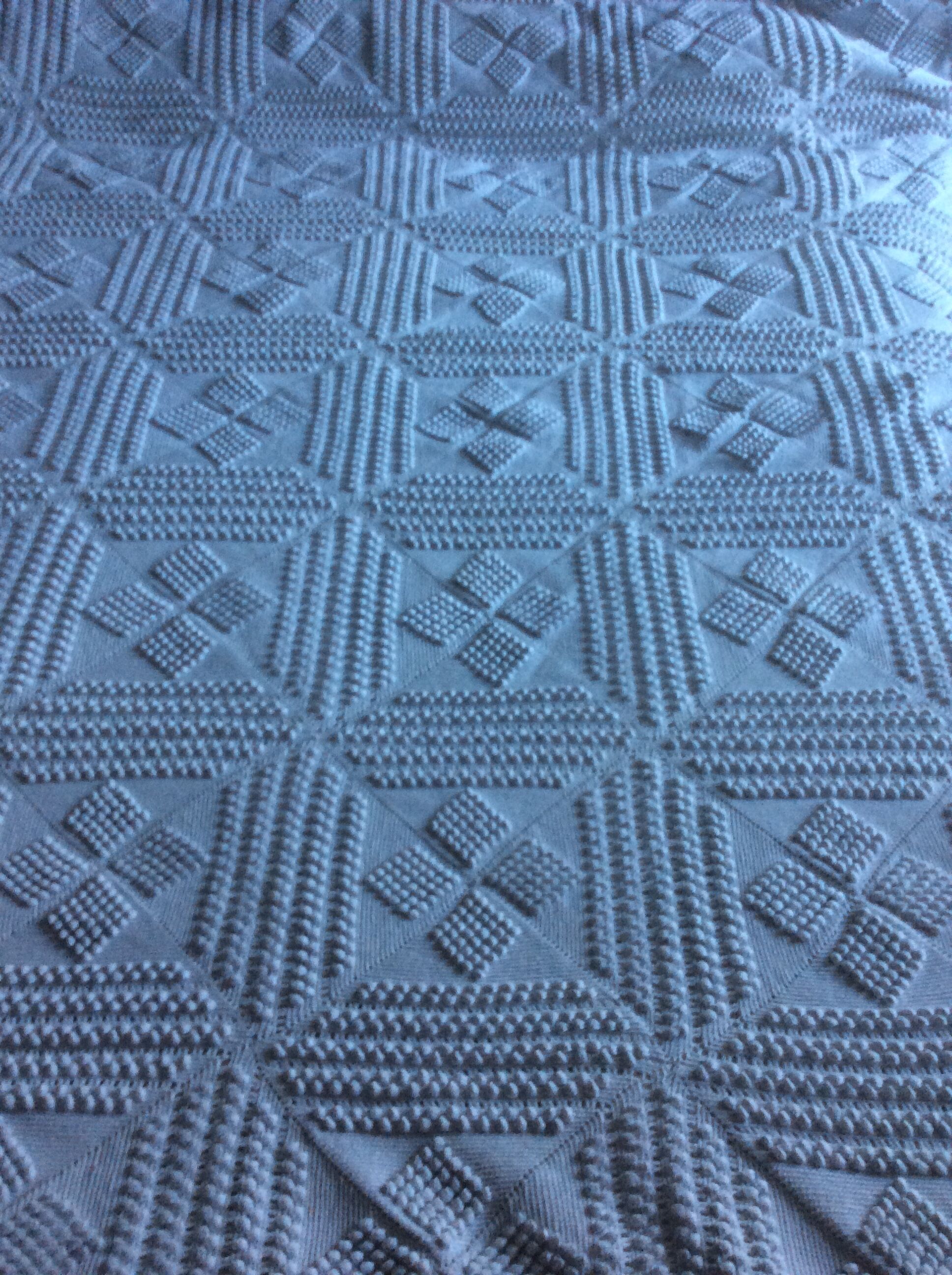 Old handmade crochet bed cover