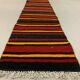 Old Turkish narrow Kilim Runner 275x54 cm, shabby chic, vintage kelim Red Black