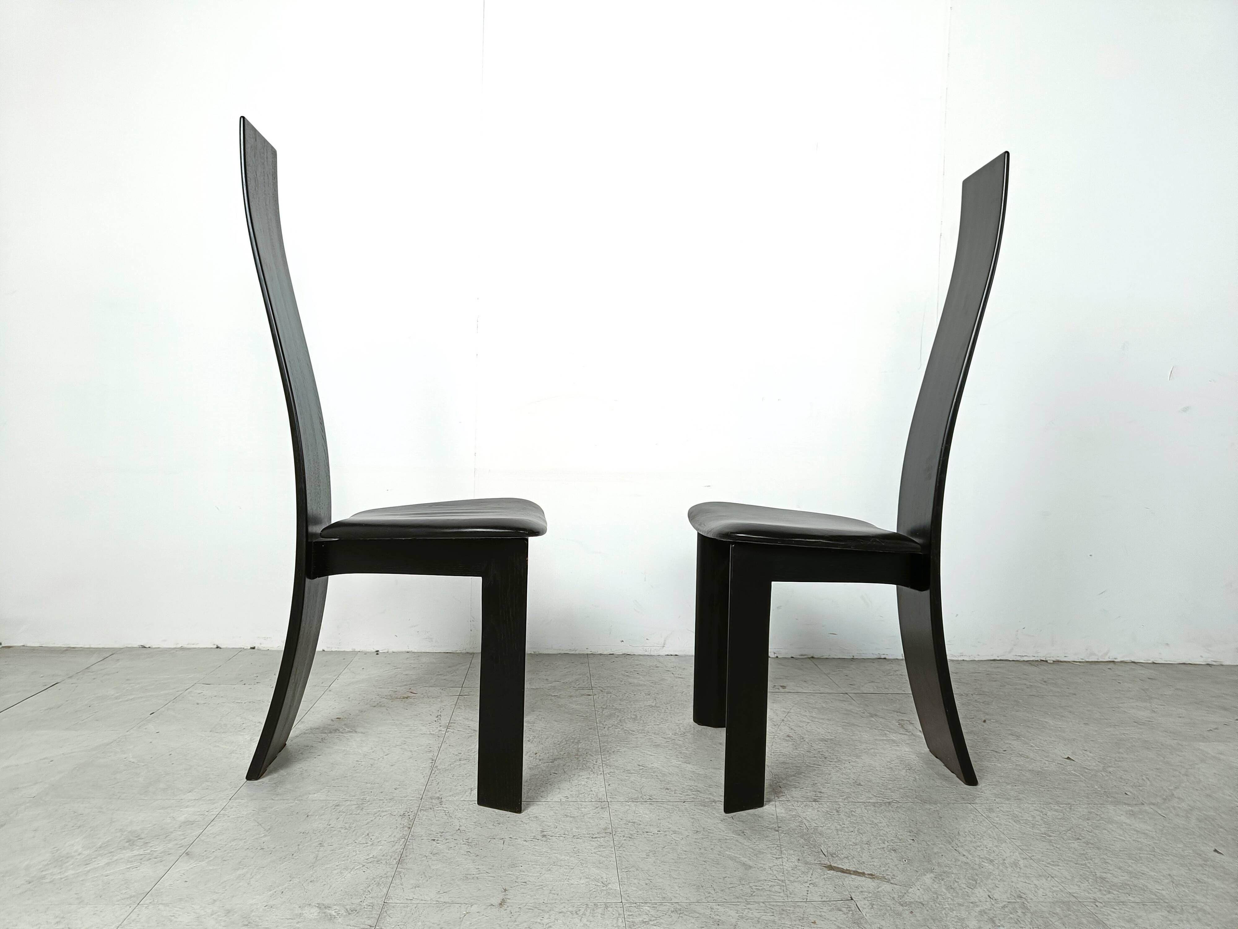 Set of 8 dining chairs by Rob & Dries van den Berghe, 1980s - set of 8