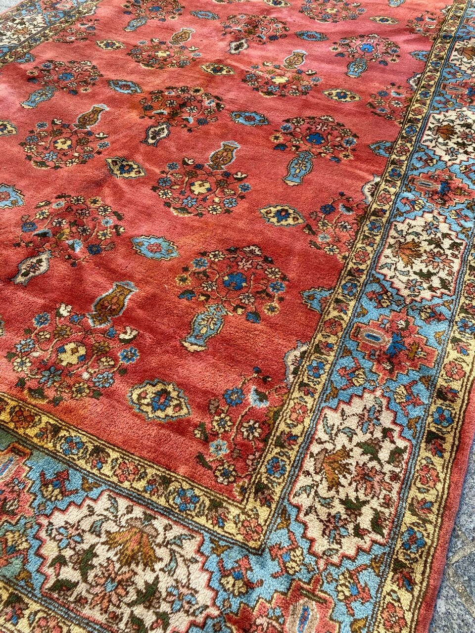 Large handmade vintage carpet Transylvania 198x298 cm