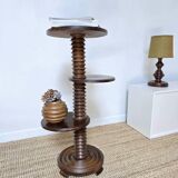 Charles Dudouyt style turned wood side table