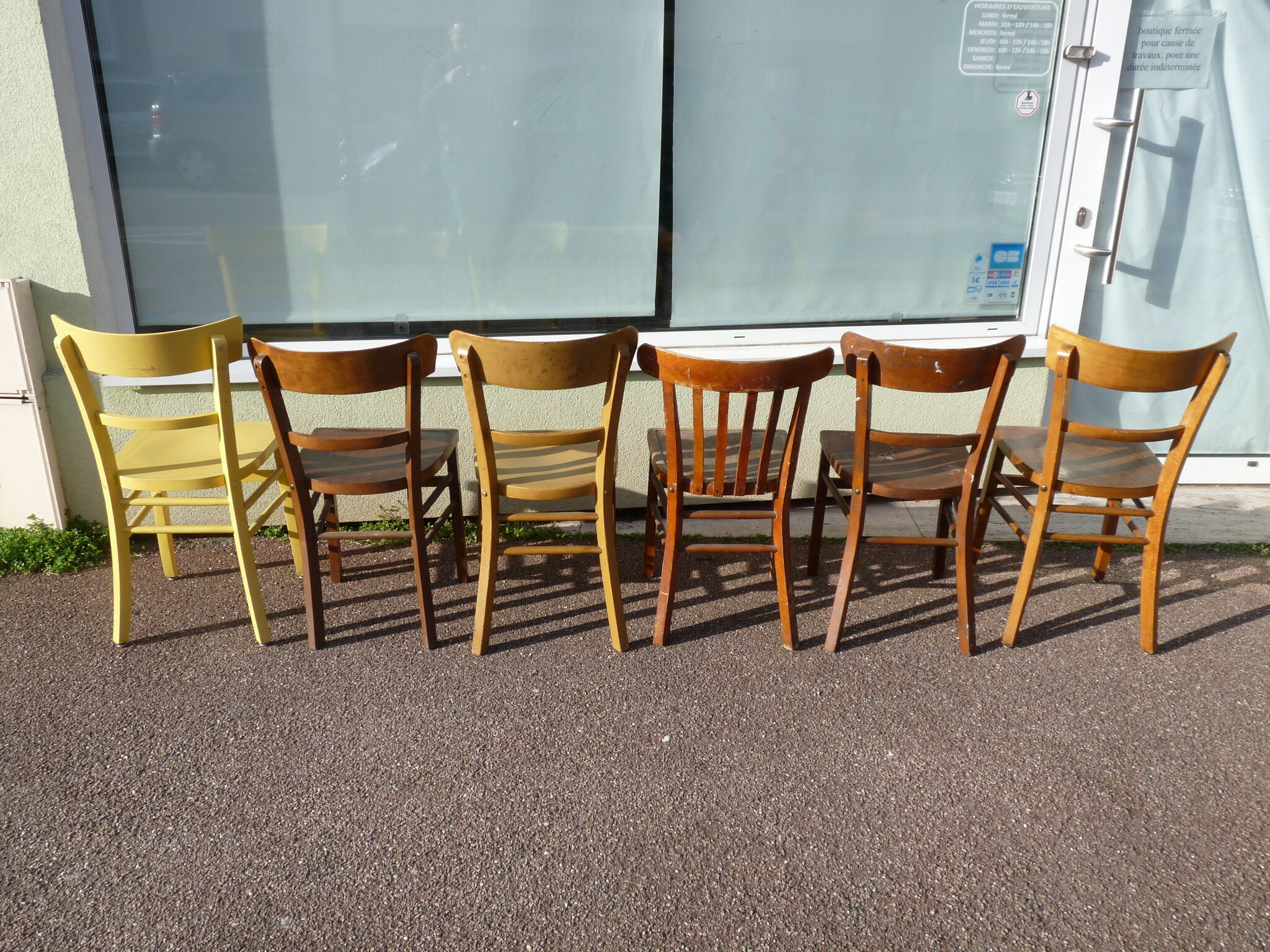 Lot de 6 chaises en bois de bistrot