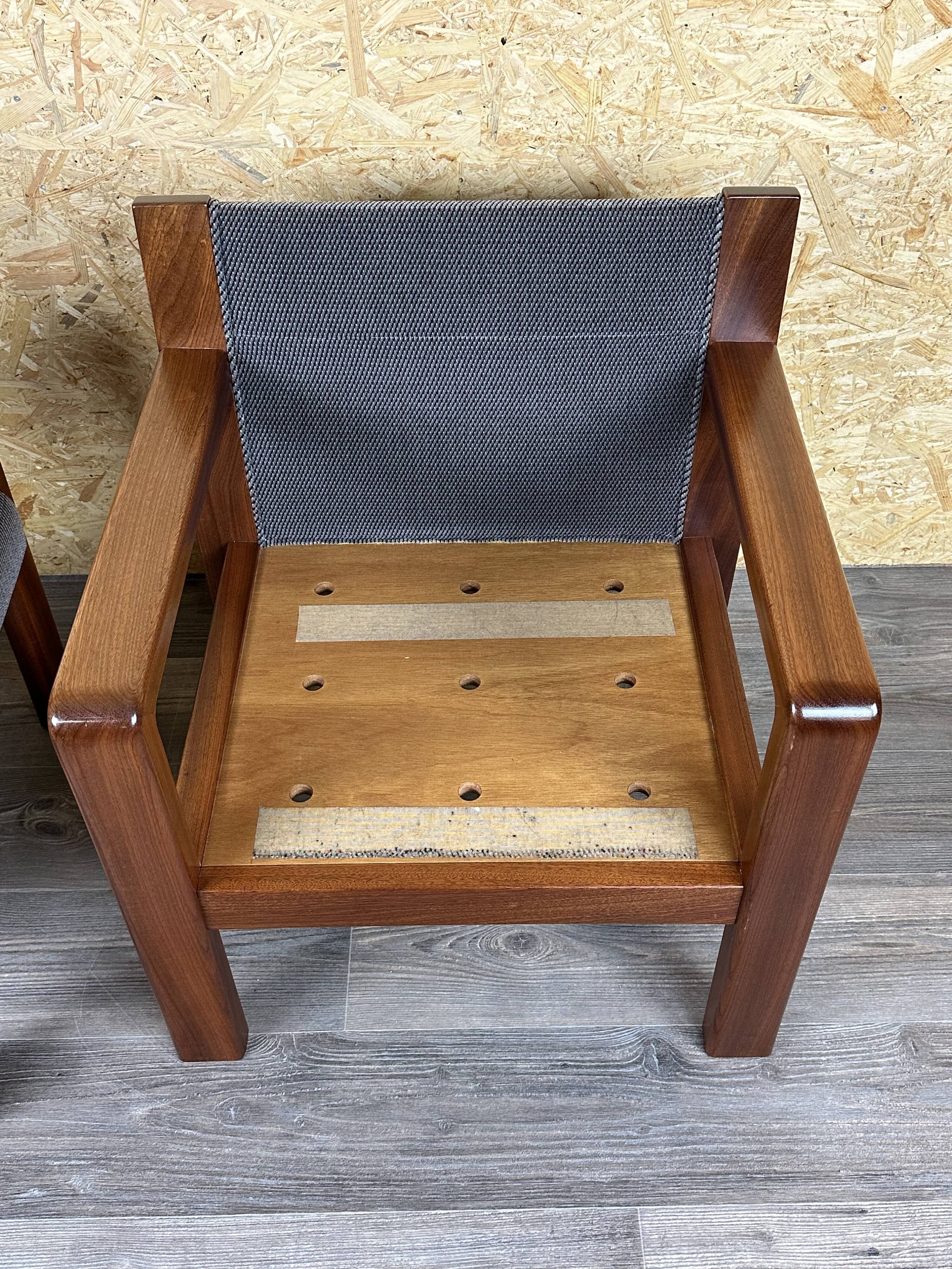 60s 70s Teak Easy Chair Lounge Chairs Danish Modern Design, Set of 2