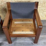 60s 70s Teak Easy Chair Lounge Chairs Danish Modern Design, Set of 2