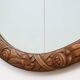 French oval gilded oak  carved art deco mirror, ca. 1925