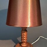 Brutalist lamp in beech 1930/1940.