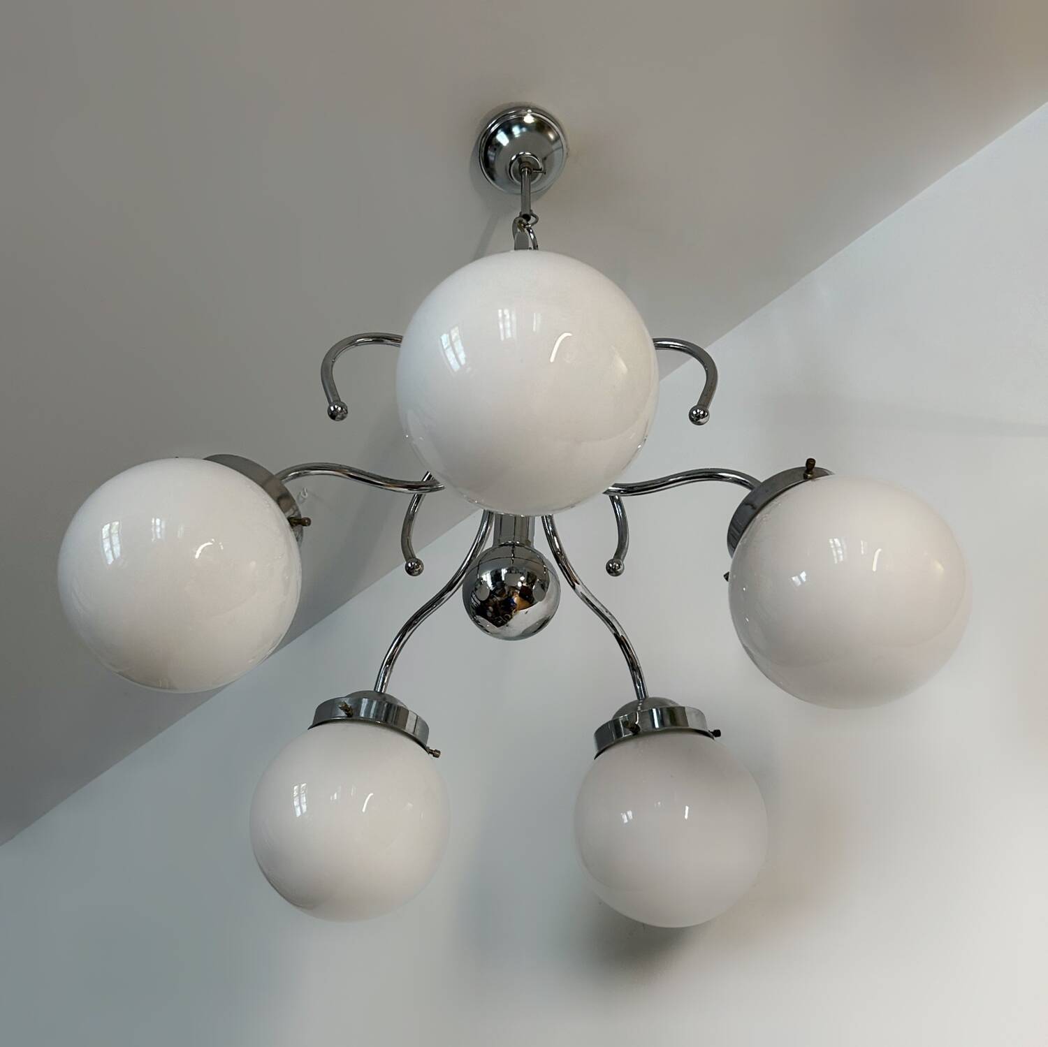 Italian design bistro chandelier from the 70s