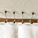 Wooden coat hook with 6 double hooks