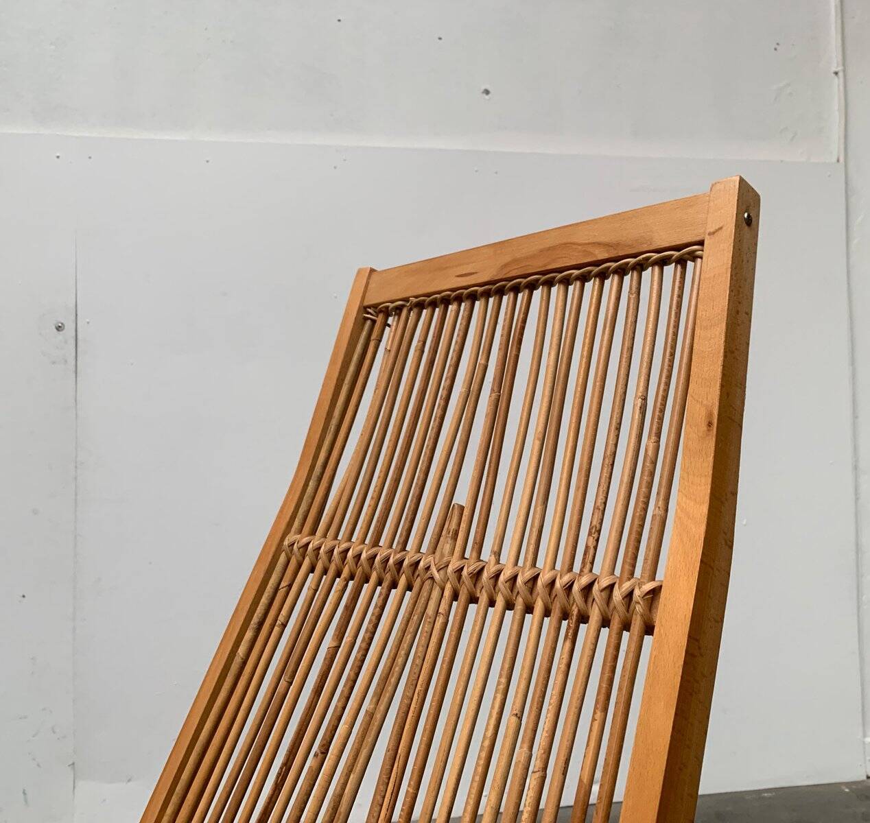 Mid-century German rattan rocking chair from Deutschen Werkstätten Hellerau, 1960s.