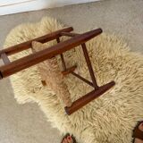 Vintage wooden and straw children's chair