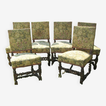 6 chaises de style Louis XIII