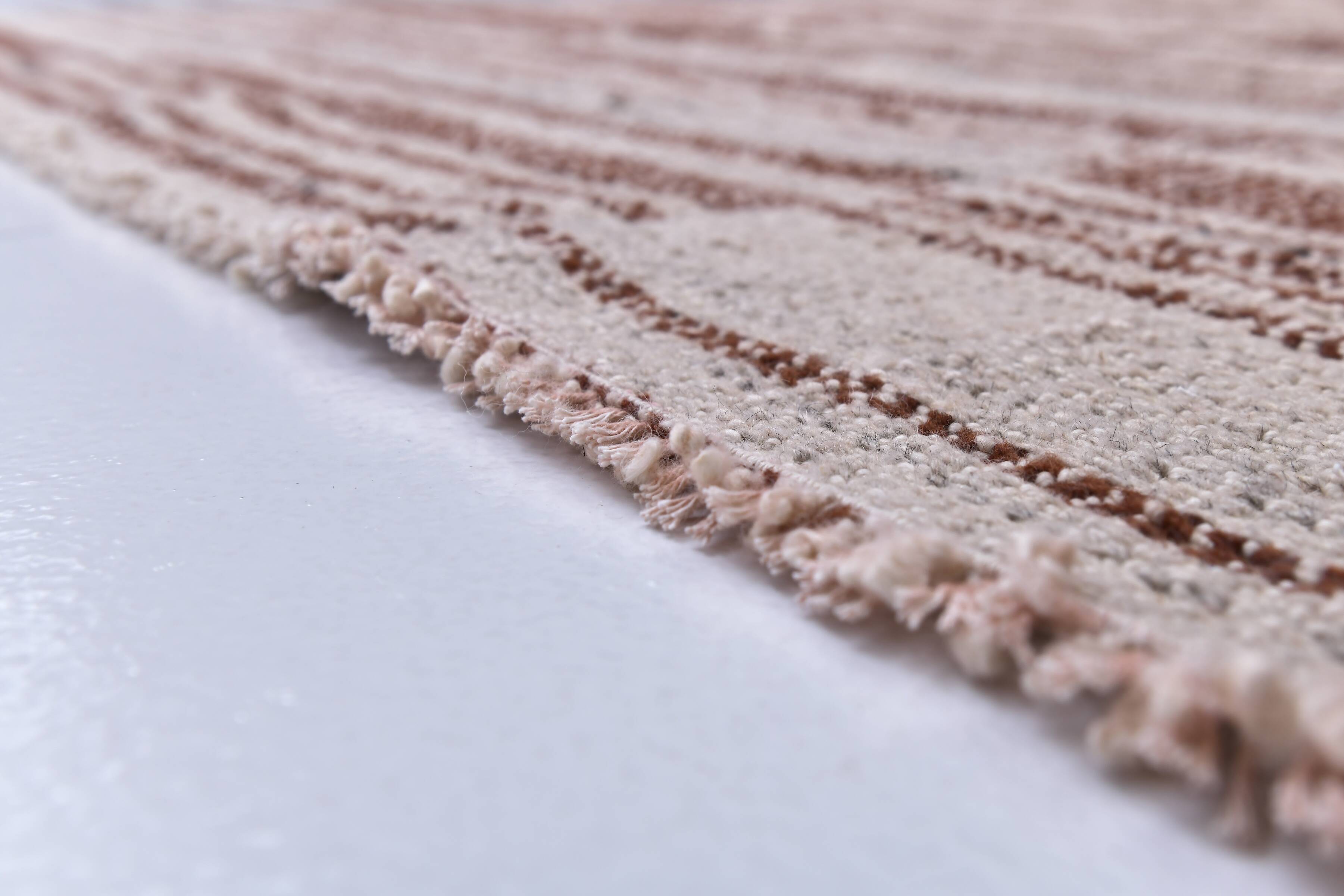 215x300 cm orange beige wool kilim rug, 7x10 terracota kilim rug.