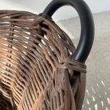 Raw wicker wood basket