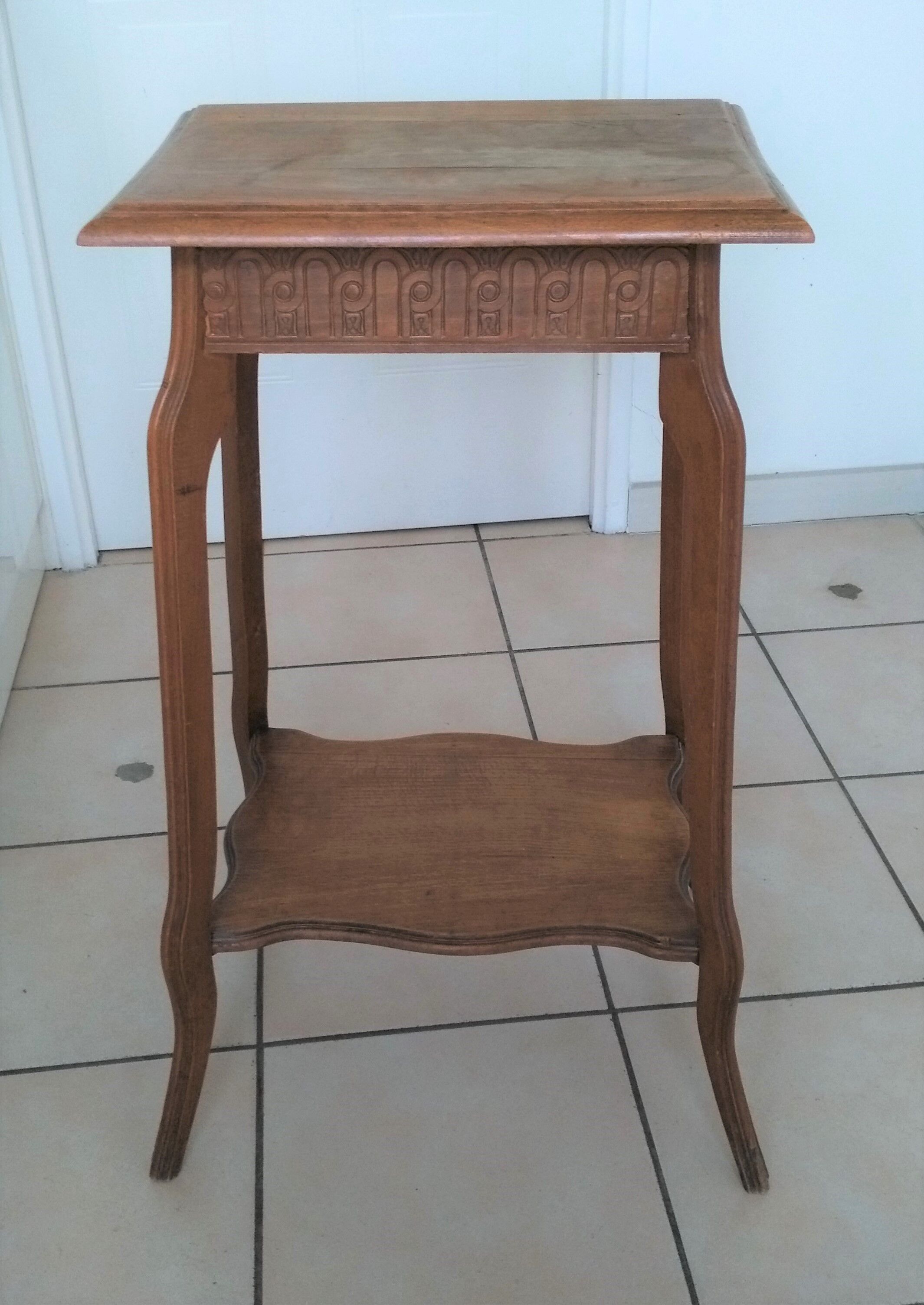 Art Deco side table wooden top
