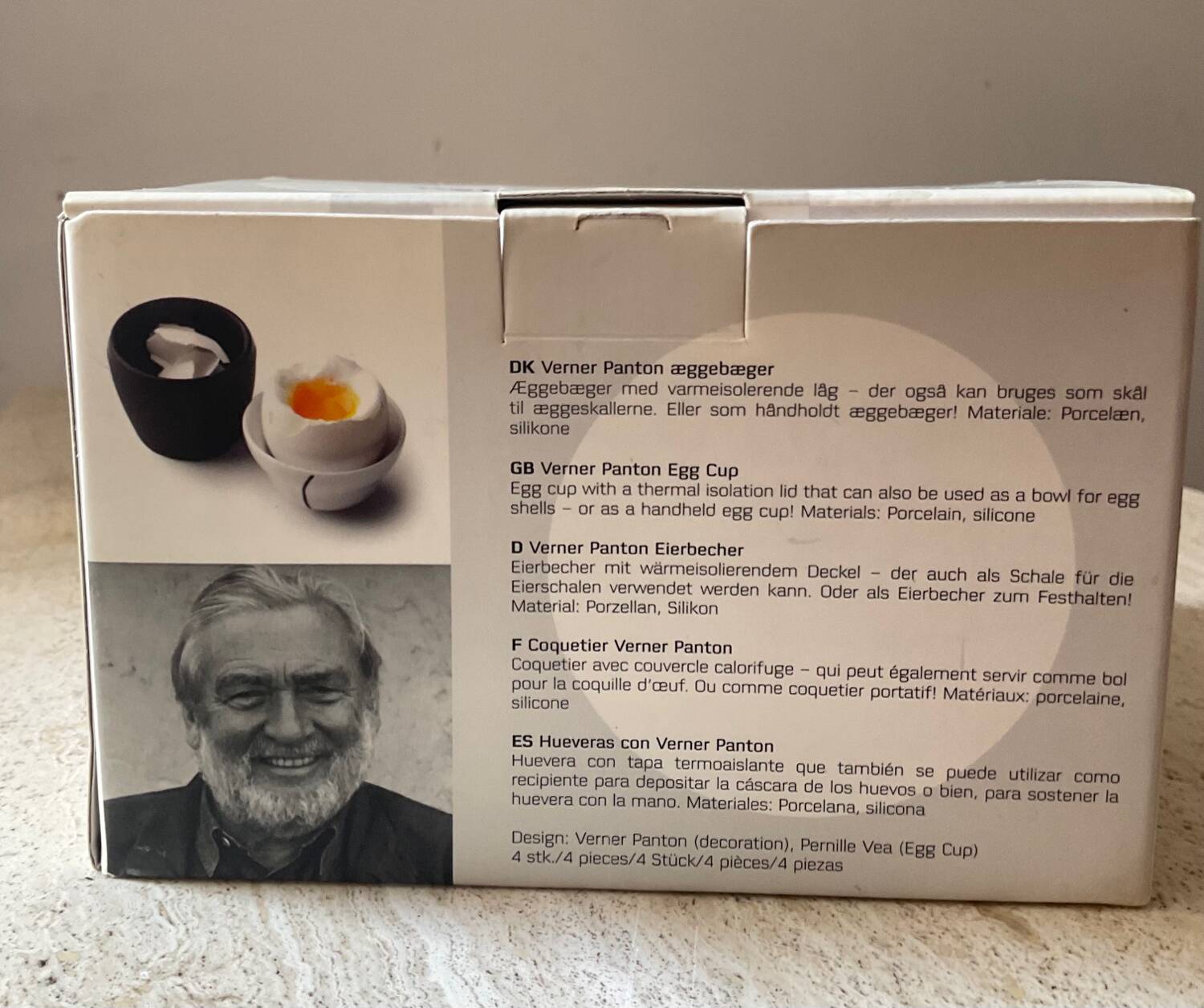 Set of Verner Panton design egg cups for Menu