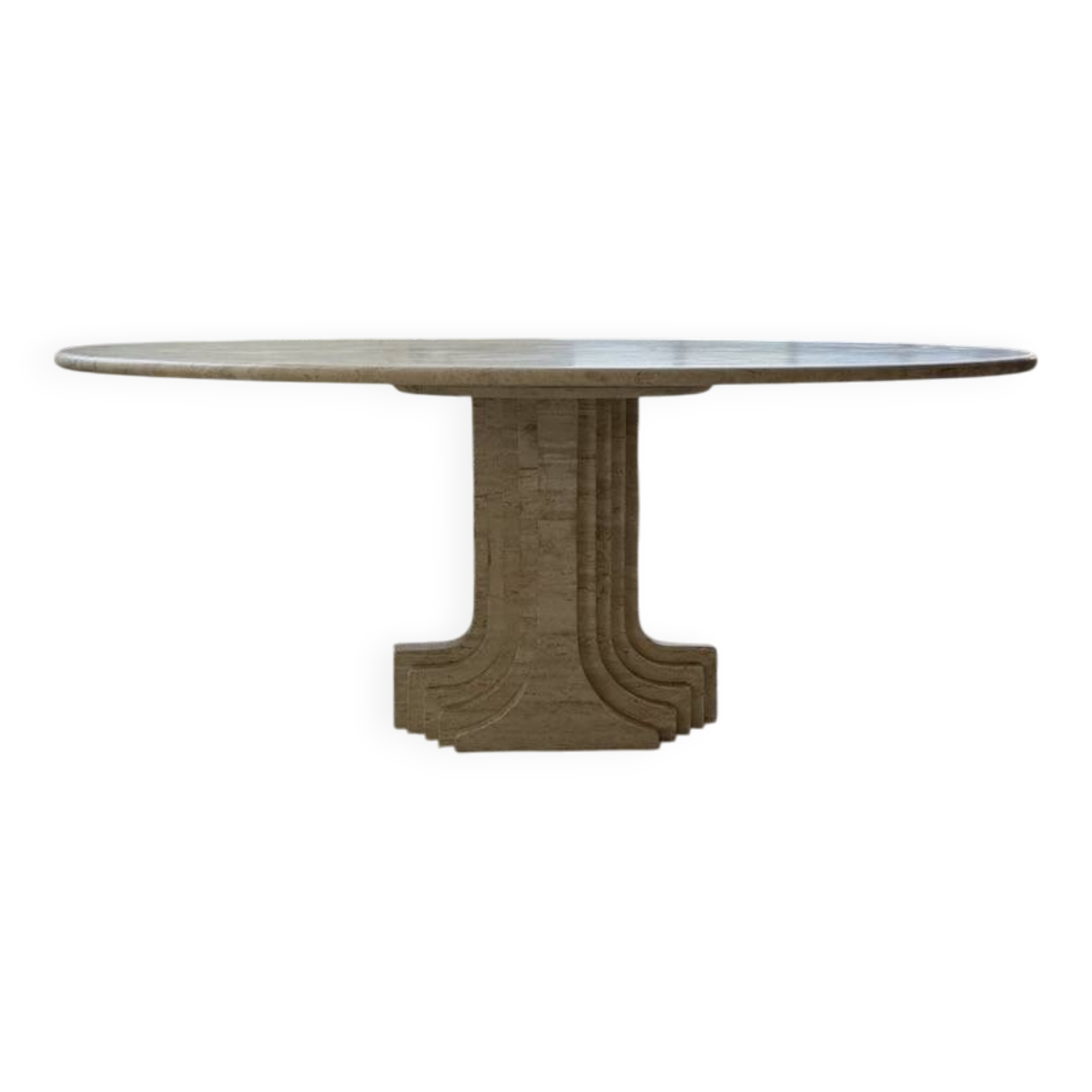 Travertine dining table 1970 Italy Tobia Scarpa