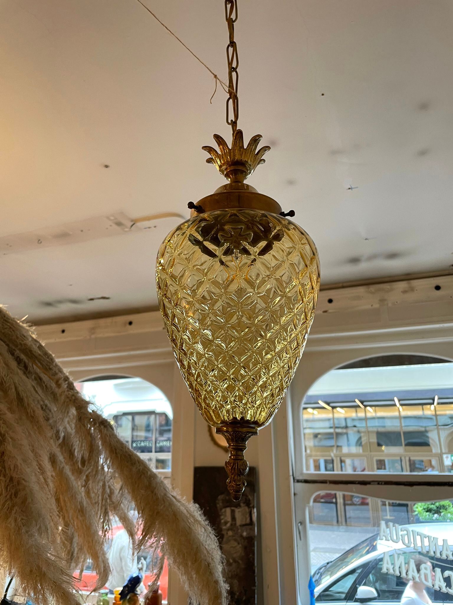 Amber pineapple chandelier from the 70s