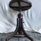 Former tabouret piano thonet by fishel wood curve assise cannée a vintage vis