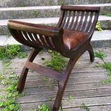 Leather curule chair