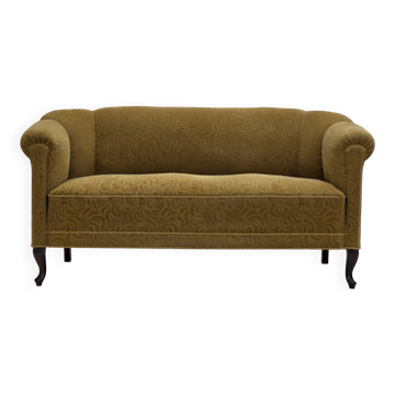 1950s, Danish 2-seater sofa, original green furniture wool.