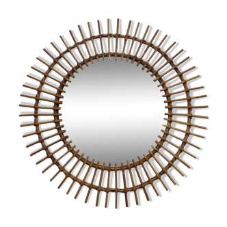 Vintage rattan sun mirror xl
