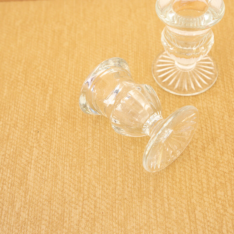Clear glass candle holders
