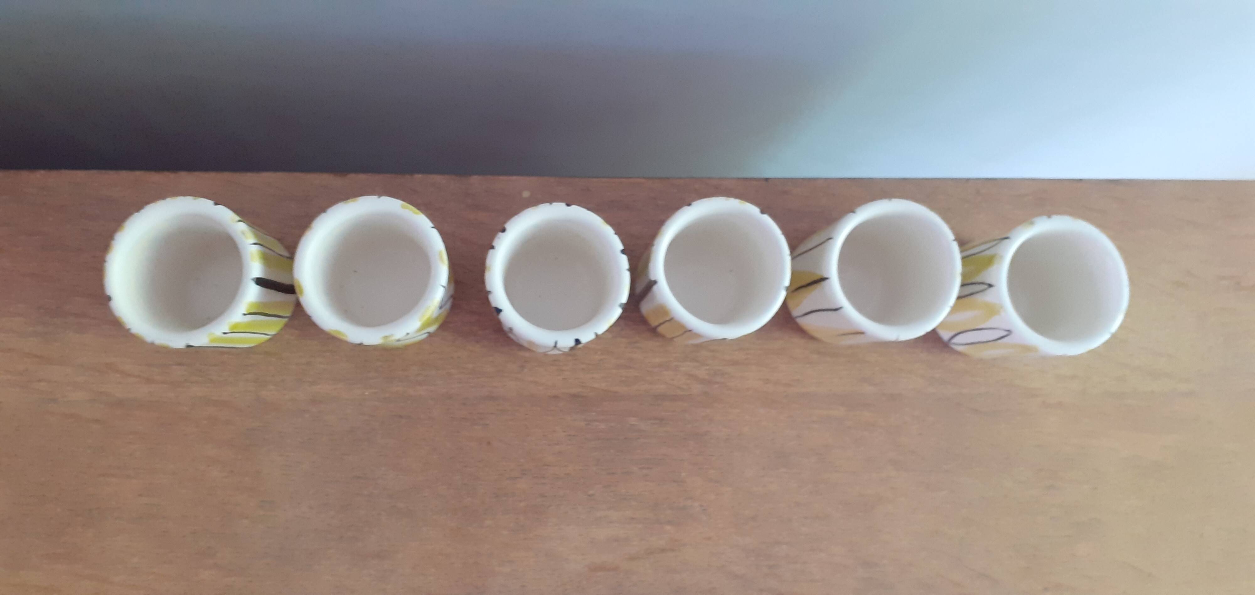 Lots de 6 petits verres en céramique style roger capron