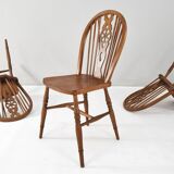 4 chaises Victoriennes anglaises Windsor, début du XXe siècle