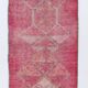 Super Soft Pink & Red Vintage Runner Rug, 95x302Cm
